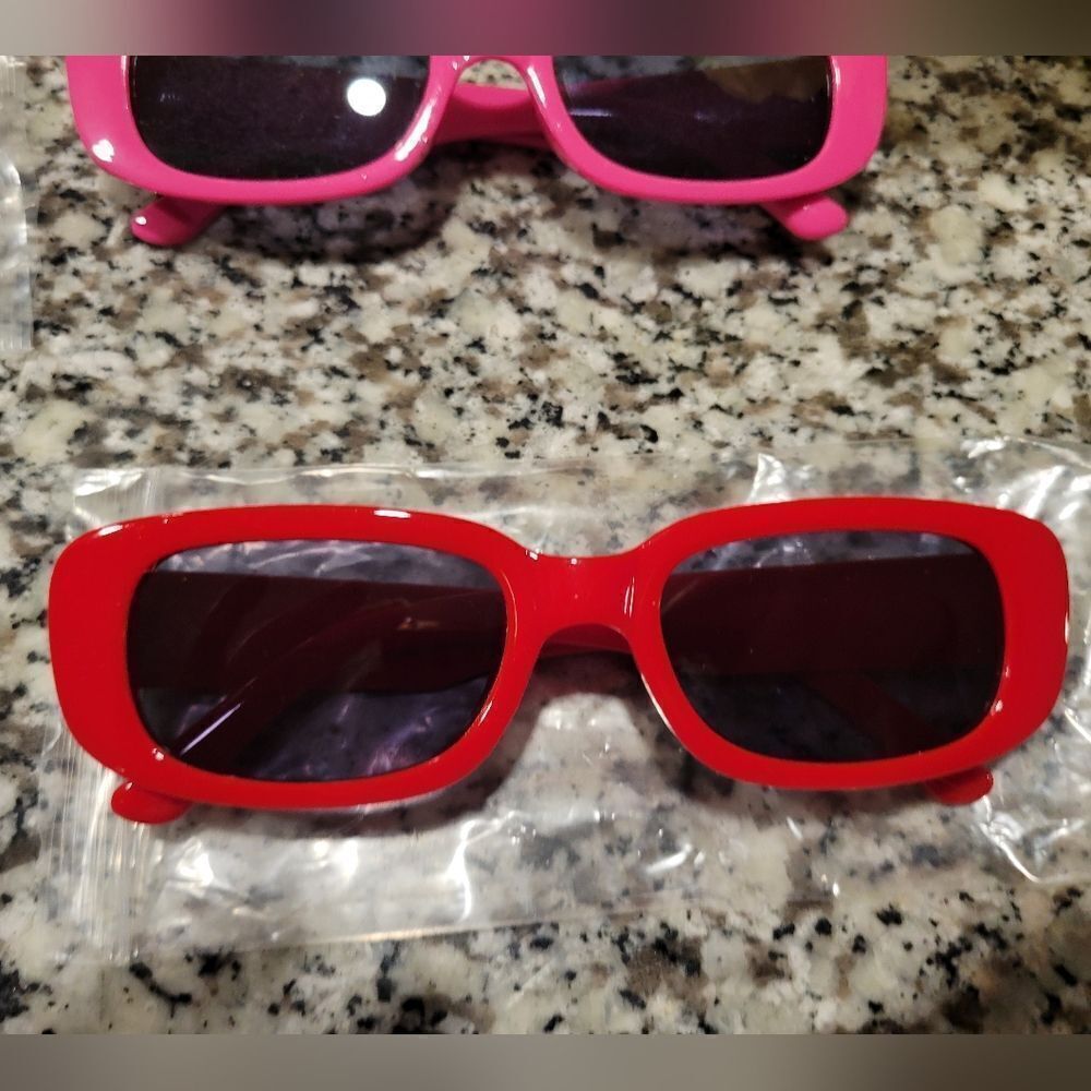 Multicolor rectangular fashion sunglasses - Picture 4 of 14